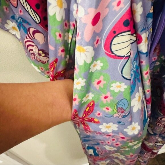 Disney Alice in Wonderland Kimono Robe XL Lavender Mushrooms Fairycore - Picture 8 of 15